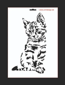 Plantilla de pared para gato W-631 para acrílico, aerógrafo, spray, pinturas, pintura de pared - Imagen 1 de 1
