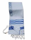 Jewish Tallit Synagogue Prayer Shawl Talit Tallis Blue&amp;Silver 47x67&quot; Adult #50