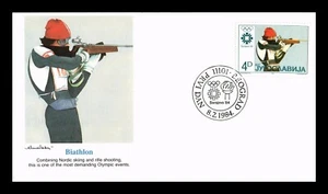 Dr Jim Stamps Yugoslavia Fleetwood FDC Olympic Skiing Shooting Biathlon - Picture 1 of 2