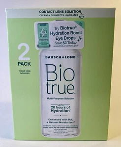 Bausch & Lomb Multi-Purpose Solution Soft Contact Biotrue Twin Pack 10 Fl Oz Ea - Picture 1 of 5