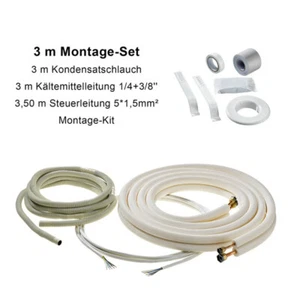 Kit de montaje de 3 m 1/4"+3/8" línea de refrigerante aire acondicionado tubo de cobre aislado - Imagen 1 de 5