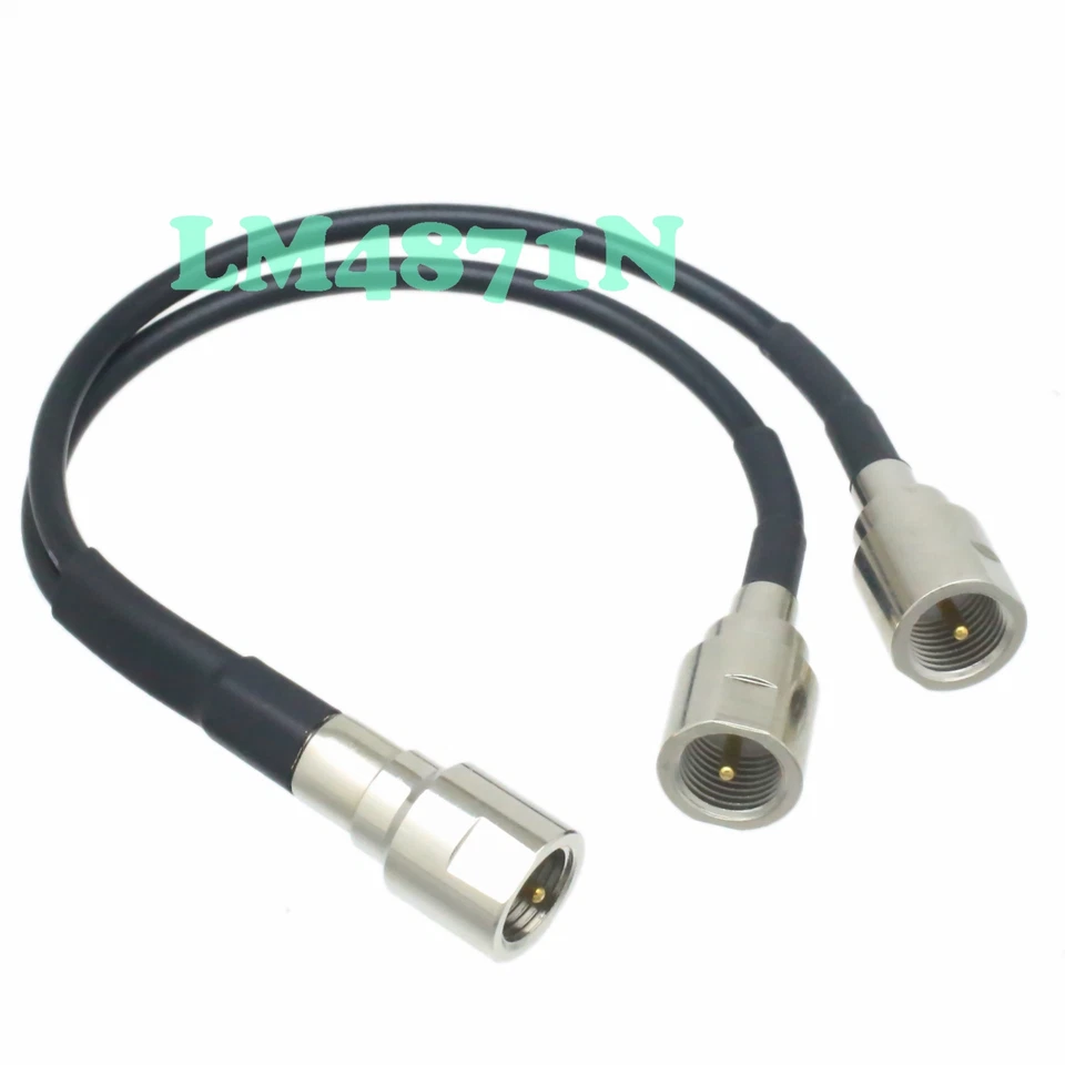 cable FME male to Y type 2x FME plug RG174 6" splitter Combined pigtail 2-way - Image 1 of 1