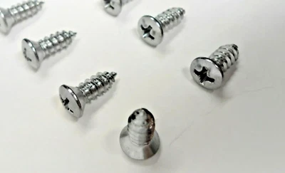 8 CHROME SILL PLATE SCREWS!  FOR CLASSIC GM BUICK CHEVY PONTIAC VEHICLES - Image 1 of 4