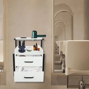 NUOVO mobiletto a muro da salone nero+bianco con 2 cassetti - Foto 1 di 18