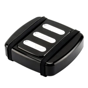 Black Small Brake Pedal Pad Cover For Harley Dyna Softail FXST Sportster 883 XL - Foto 1 di 6