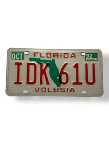 Oldtimer Florida Nummernschild IDK 61U Volusia County 1992 lustige Neuheit - Bild 1 von 2