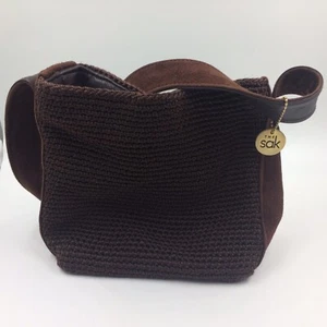 The Sak Häkeltasche braun klein 8 x 8 cm Crossbody - Bild 1 von 8