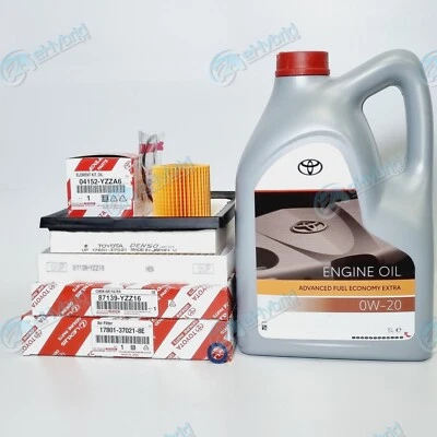 Genuine Toyota Auris Hybrid Service Kit 2010 to 2018 1.8L 0W20 Oil & All Filters - Image 1 of 3