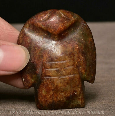 2   China Hongshan Culture Jade Carved Animal Bird Bat Beast Amulet Pendfant • 20$