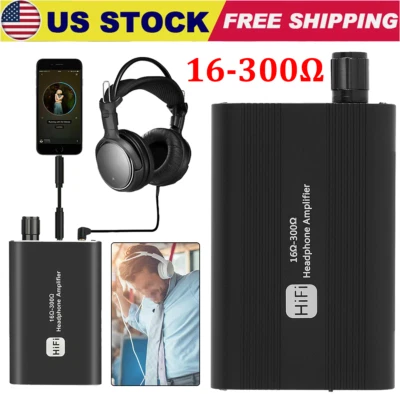 Mini HIFI Headphone Amplifier Portable Earphone Amp 3.5mm With Audio USB Cable - Image 1 of 4