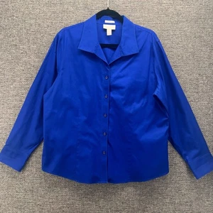 Chicos Damen Hemd mit Knopfleiste Größe XL oder 3 royalblau Arbeit Beruf Karriere - Bild 1 von 11