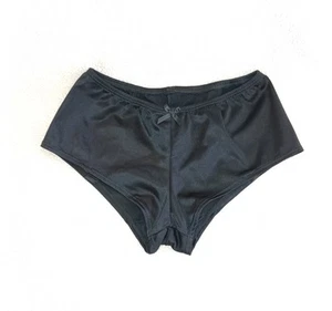 Risque Brand Stripper Wear Booty Shorts Size S/M Shiny Black Loops For Leg Strap - Picture 1 of 24