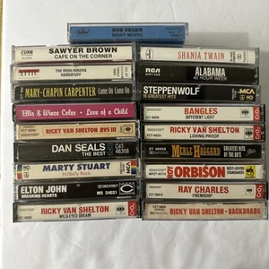19 Country & Western Cassette Tape Lot! Shania Merle Haggard Marty Stewart Seger - Picture 1 of 3