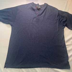 FUBU Henley camicia manica corta casual top Y2K anni 90 hip hop streetwear uomo L - Foto 1 di 9