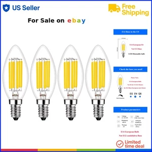 E14 LED Bulb 6W Dimmable 60W Equivalent Warm White 2700K Indoor Light - Picture 1 of 9
