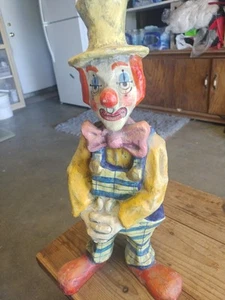 Jeanne Valentine 19" Paper Mache Clown - Picture 1 of 4