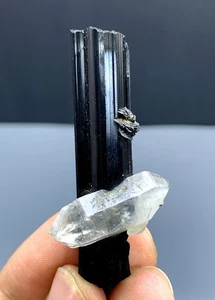 Turmalina negra Schorl con tantalita rara y cuarzo de Skardu Pakistán - Imagen 1 de 6