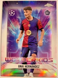 WK10 Unai Hernández RC -BARCA 2024-25 Topps Chrome UEFA Competitions WONDERKIDS - Picture 1 of 3