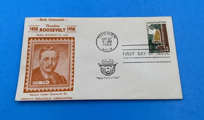 1958 Forest Conservation FDC Tucson Smokey Bear Phoenix Philatelic Roosevelt AZ - Image 1 of 4