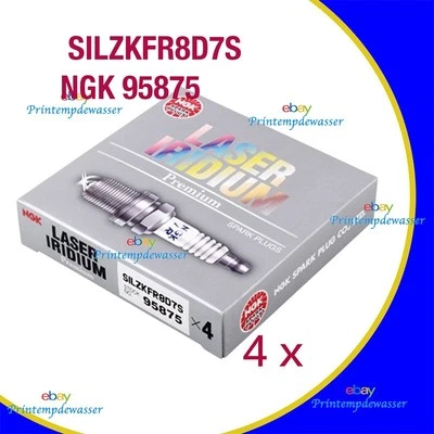 4 x Bujías SILZKFR8D7S NGK 95875 para Mercedes-Benz C43 E450 GLC43 S450 Foto 1 de 4