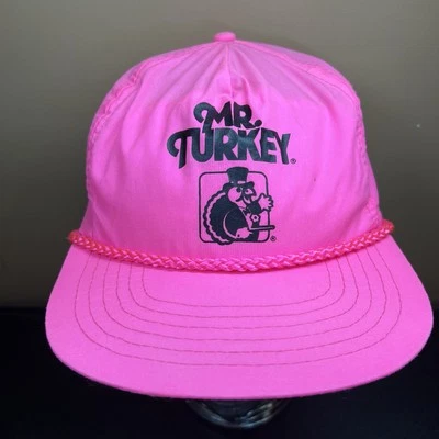 Vtg Mr Turkey Hat Trucker Style  Baseball One Size Snapback Cap bright yellow - Image 1 of 4