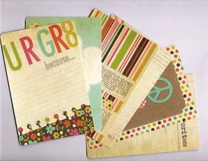 Simple Stories FAB{U}LOUS VERTICAL 6pK HANDMADE 4x6 JOURNAL/EPHEMERA CARDS - Picture 1 of 7