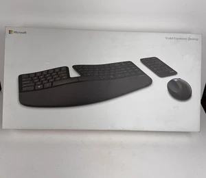 Microsoft L5V-00001 Sculpt Ergonomic Desktop Keyboard Mouse 10 Key Tested w/USB - Photo 1/12