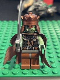 Lego Rare Troll King Copper Crown w/ cape Fantasy Era Castle minifigure 7097 HTF