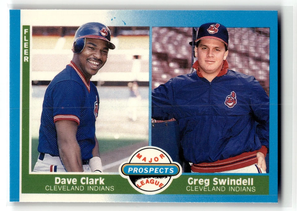 Dave Clark Greg Swindell 1987 Fleer #644 Rookie Cleveland Indians Glossy RC - Image 1 of 1