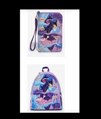 Mini Mochila y Cartera Loungefly Disney Alicia en el País de las Maravillas Alicia y Gato de Cheshire Foto 1 de 4
