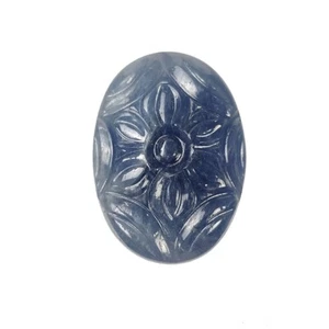 Piedra preciosa de zafiro azul sin tratar de 28,40 quilates tallada a mano forma ovalada 25*18 mm - Imagen 1 de 4