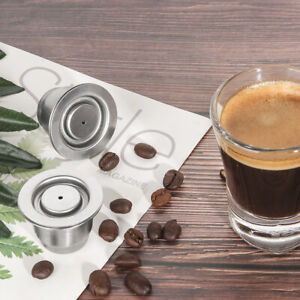2x kapsułka do kawy ze stali nierdzewnej kapsułka wielokrotnego użytku do Nespresso Lattissima inissia