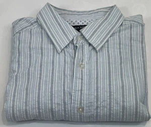 Linea Dome Blue Short Sleeve Casual Dress Button Down Flip Cuff Shirt XL - Picture 1 of 8