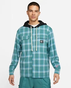 NIKE KD Kevin Durant Men's Hooded Basketball Flannel Mineral Teal S DX0728-379 - Picture 1 of 7
