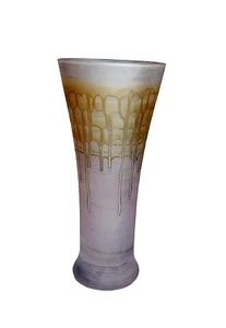Art Nouveau Rueven Glass Vase with Satin Finish 7” Lavender Pastels Hand Blown - Picture 1 of 8