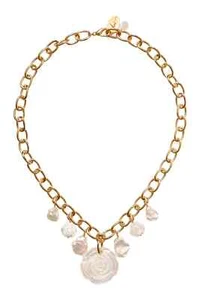 Chan Luu Roseto Necklace, 18K Gold Plated, Mother of Pearl Roses - Picture 1 of 6