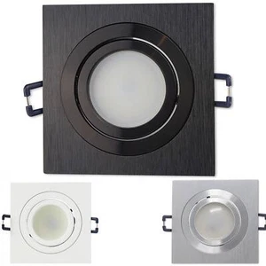 LED Einbau-Strahler eckig schwenkbar 230V GU10 1-9W Decken-Leuchte 75-85mm Lampe - Bild 1 von 22