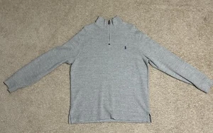 Polo Ralph Lauren Quarter Zip Sweater Pullover Large (L) Mens Grey - Picture 1 of 3