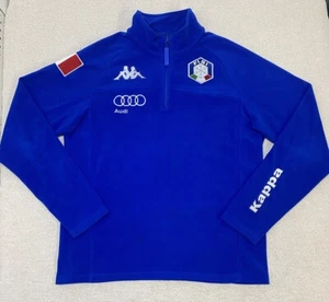 Kappa FISI Italy 1/4 Zip Fleece Pullover Men’s XL Winter Sports Blue Audi - Picture 1 of 14