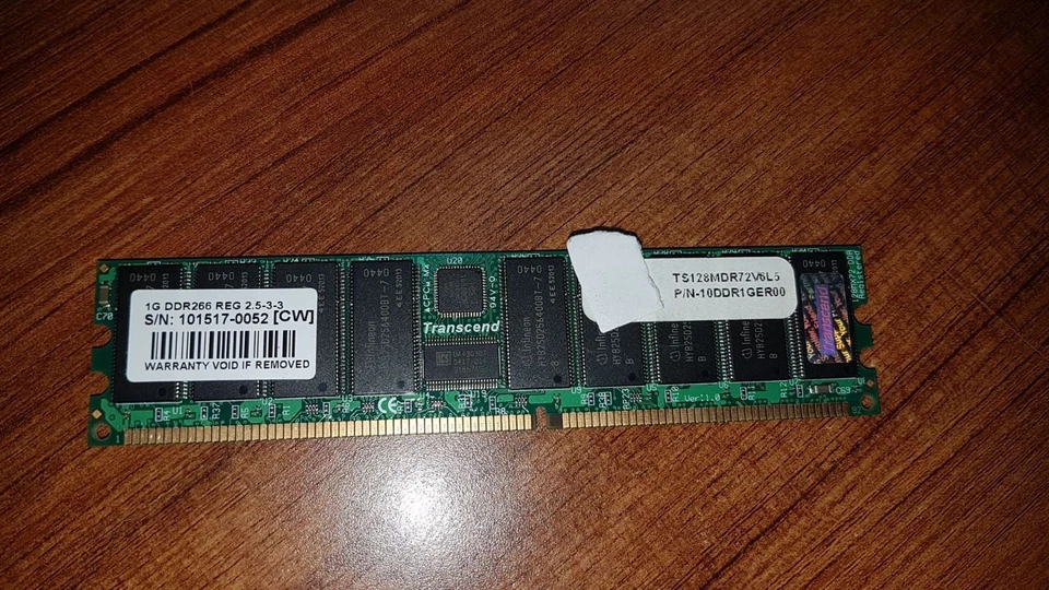TRANSCEND TS128MDR72V6L5 1GB DDR266 ECC REGISTERED MEMORY - Image 1 of 1