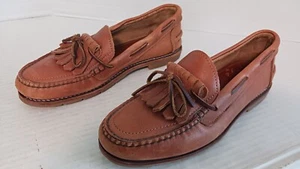 Orvis Mens Leather Tassel Loafers with Vibram Sole Size 10D FREE SHIPPING - Picture 1 of 9