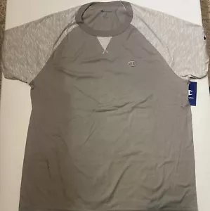 Champion Raglan Stripe Long Sleeve Tee Shirt Sandalwood Gray XL New /Tags - Picture 1 of 5