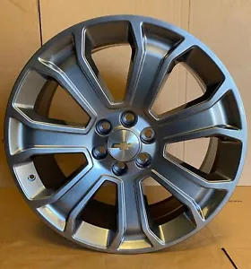 Single Brand New 22" '00-'18 Chevy Silverado Tahoe Suburban Hyper Grey GM Wheel - Picture 1 of 8