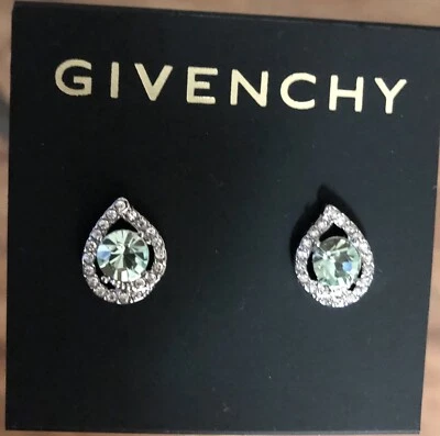 Givenchy Crystal Post Earrings Mint Green - Image 1 of 3