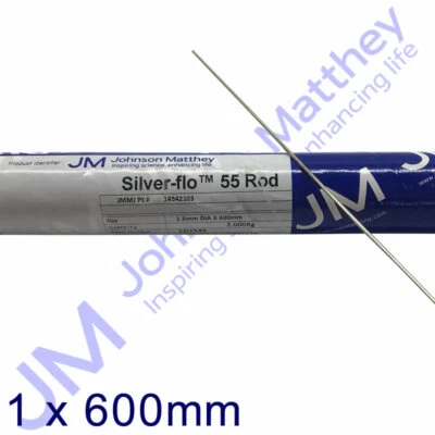 Johnson Matthey Silver-Flo 55 1.5mm Diameter x 600mm Rod - 1 x Stick - Free Post