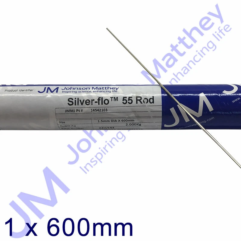 Johnson Matthey Silver-Flo 55 1.5mm Diameter x 600mm Rod - 1 x Stick - Free Post