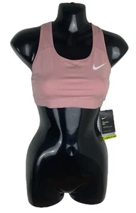 Nike Swoosh Gym Crop Top Sports Bra Dusky Pink Women's UK Size S - Picture 1 of 7