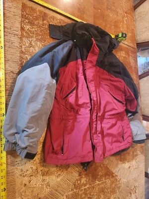 Jaqueta de chuva masculina Haggar vermelha e preta com capuz tamanho XL #S34 - Imagem 1 de 4