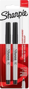Sharpie Permanent Markers | Ultra Fine Point for 1 count (Pack of 2), black - Picture 1 of 9