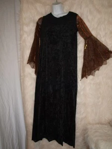 Girl's Black Witches COSTUME BY DISGUISE SIZE 10/12 GENTLY USED OrangeLaceSleeve - Picture 1 of 3